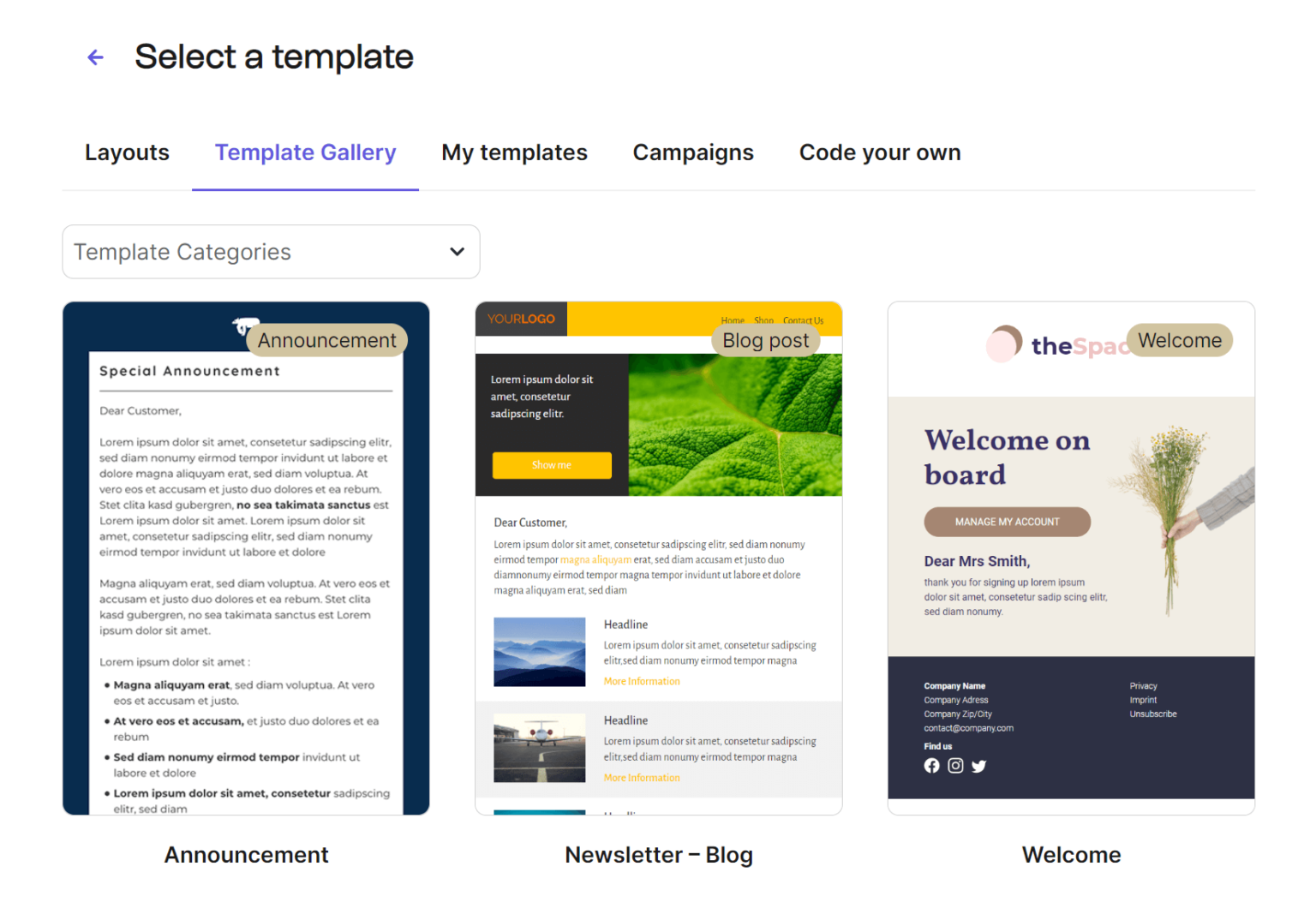 Email Template Library