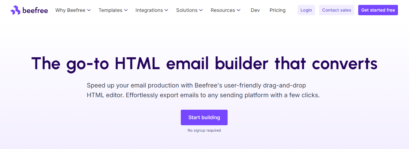 The go-to html email builder that converts