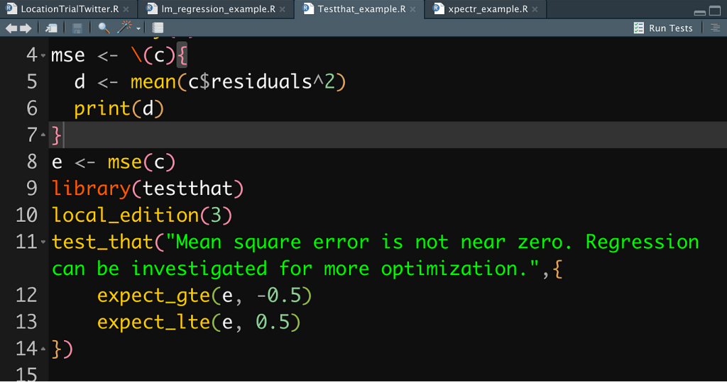 code for R langauge