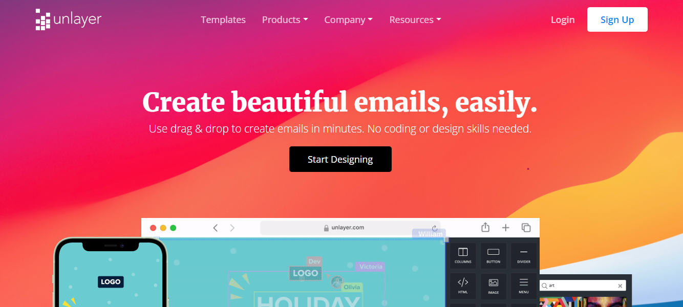 create beautiful emails ,easily