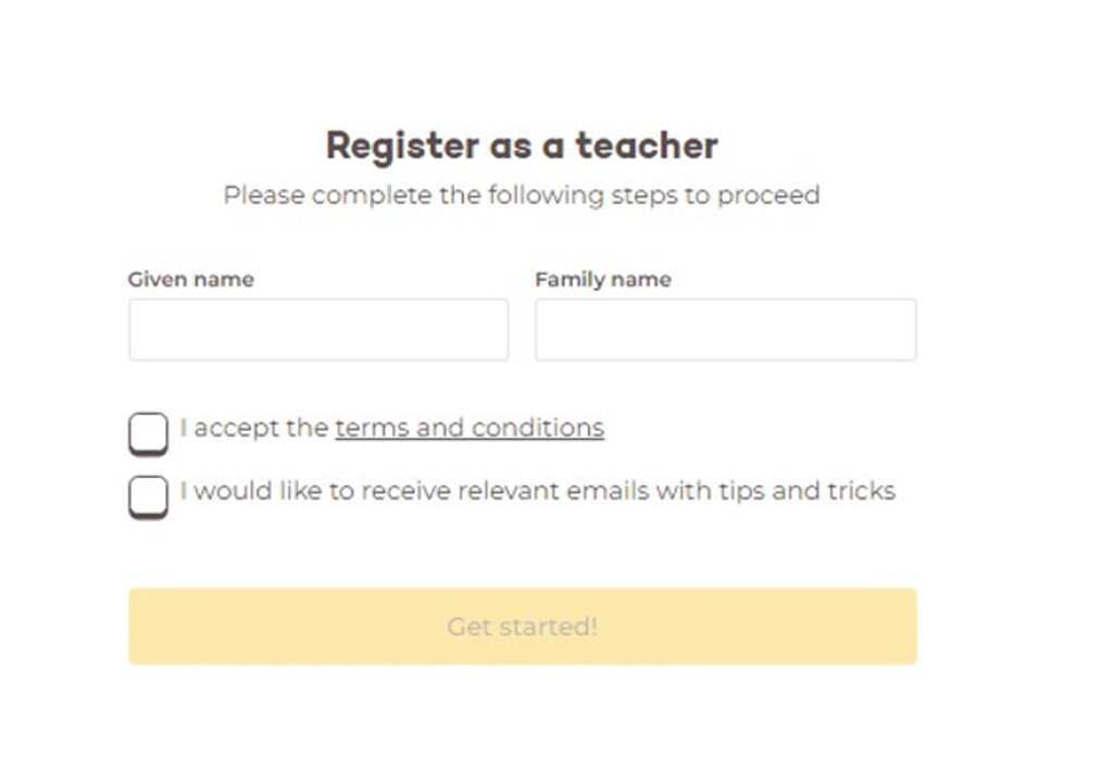 register as a teacher